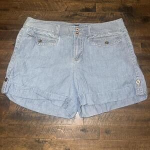 Tommy Hilfiger blue jean denim cuffed hem shorts